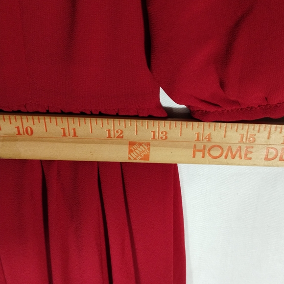 Skirt Society Tiered Maxi Dress XS Red Empire Waist Cottagecore Prairie Vibes - Picture 8 of 11